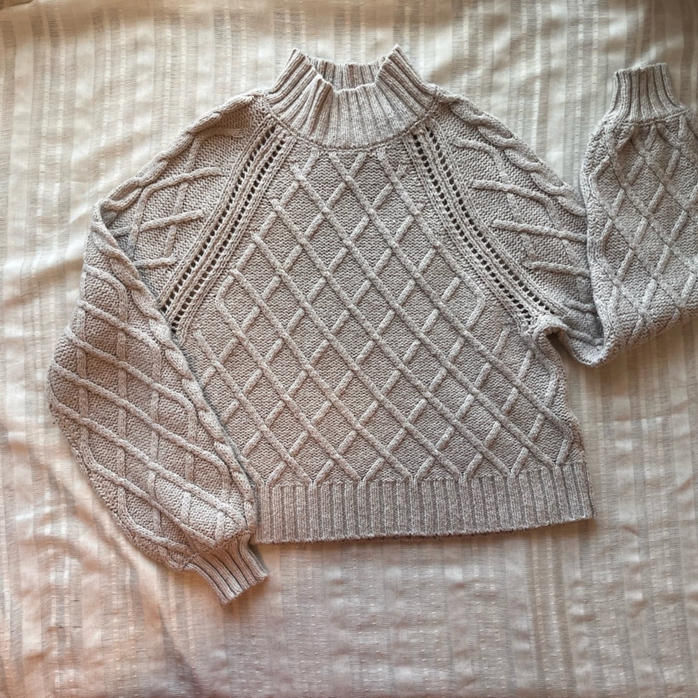 American Eagle Cozy Knit Sweater in Cream